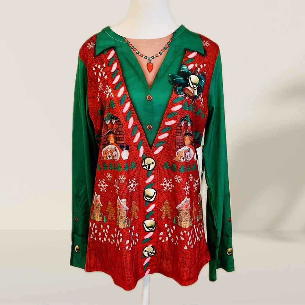 ModCloth Hardy Har Holidays Top in XL by FauxReal